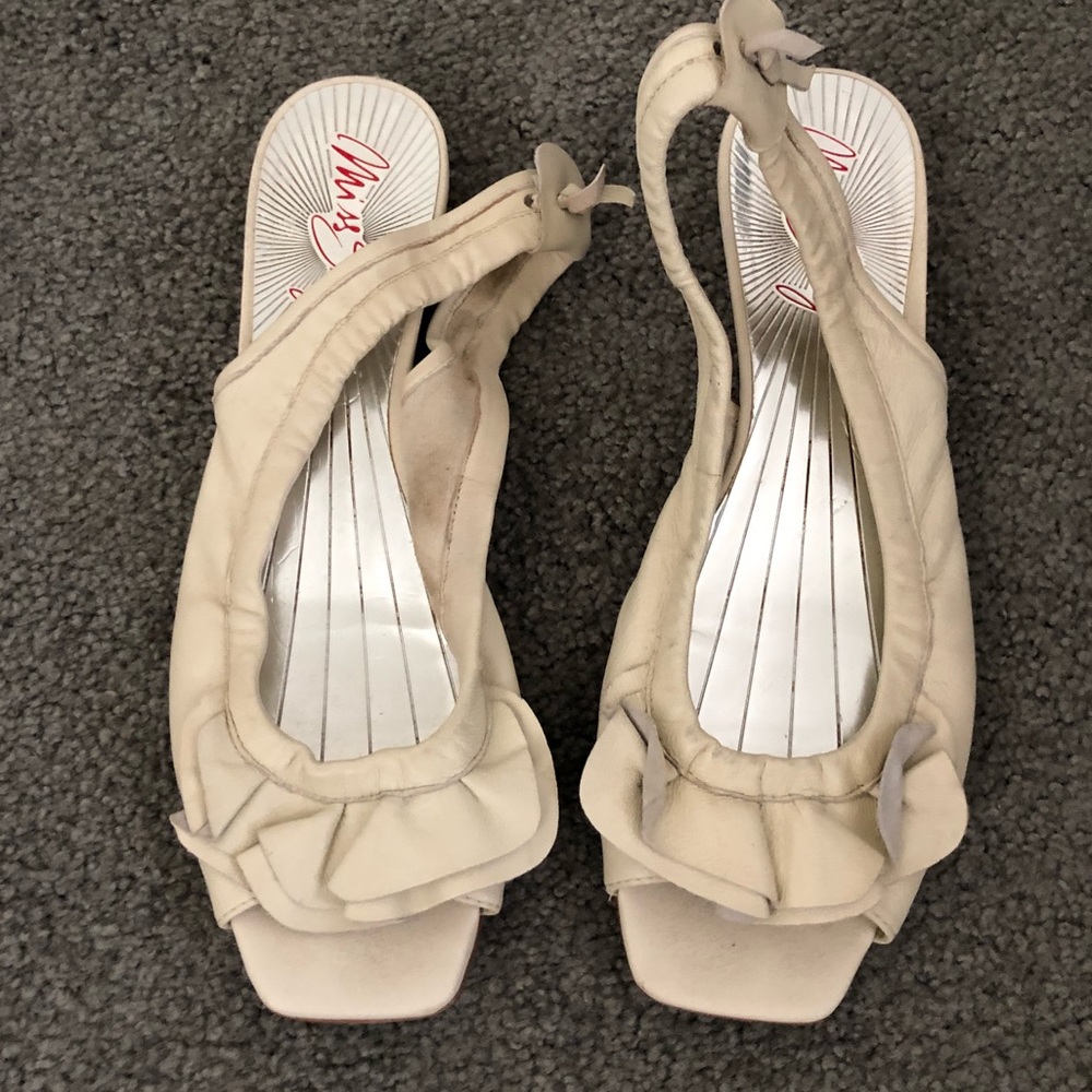Cream Miss Sixty Sling Back Sandals